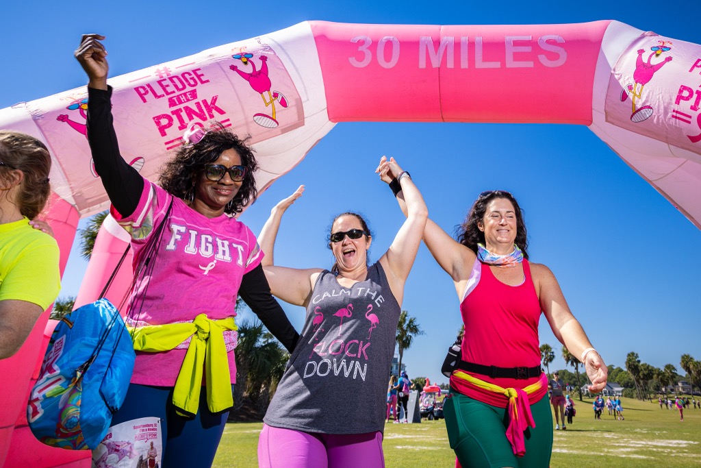 Registrants setting off in pink