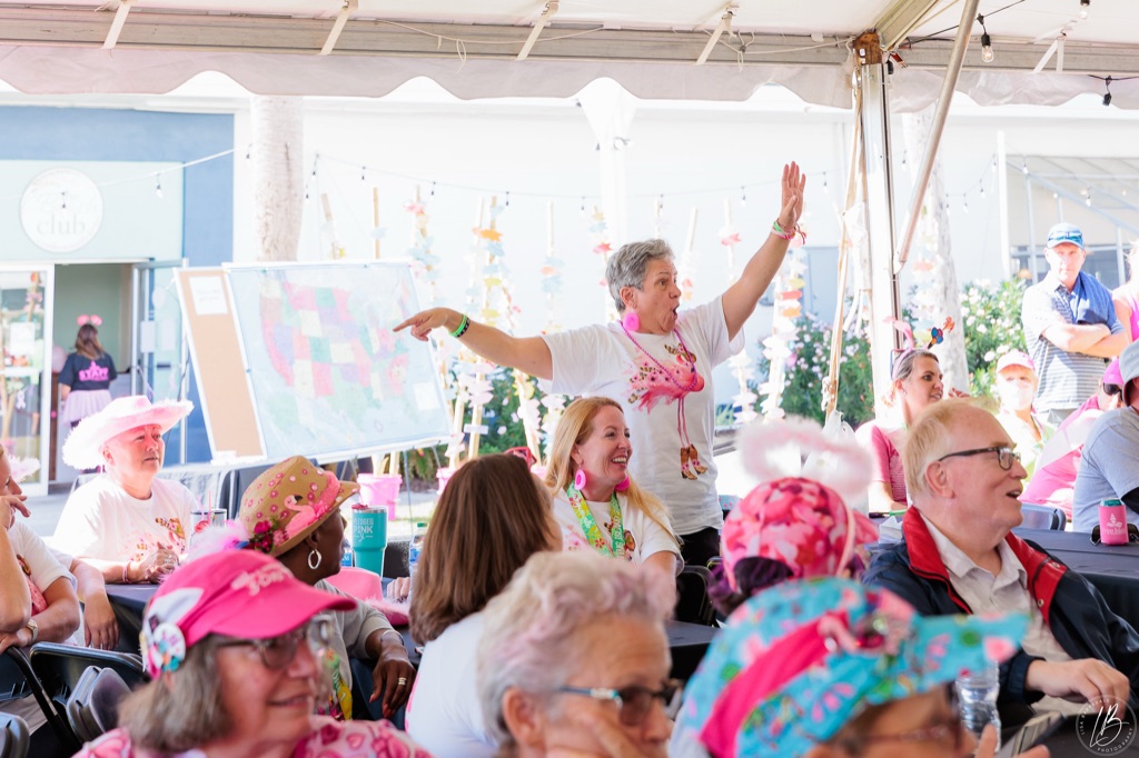 Auctioneer taking bids under the tent