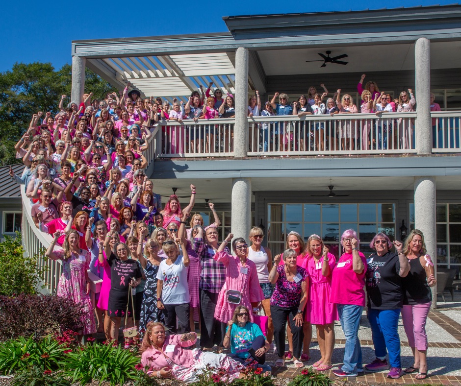 2026 survivors and thrivers gathered on the clubhouse steps