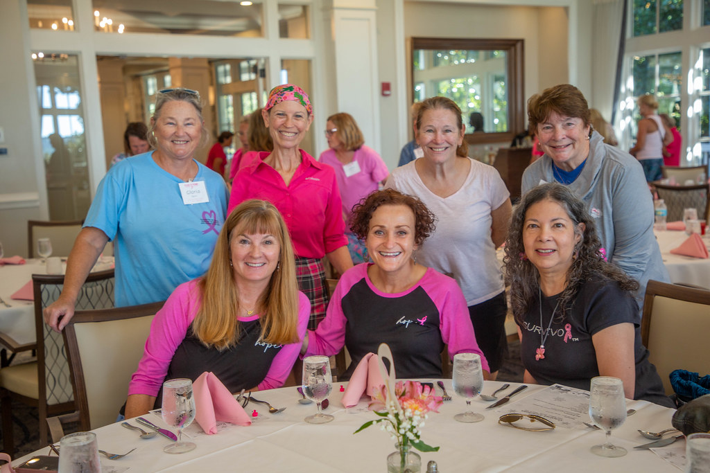 Survivors at a luncheon table