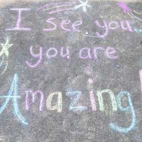 Write inspirational and funny messages along the course in sidewalk chalk